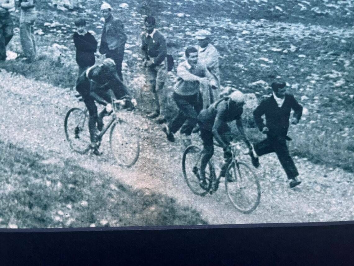Fausto Coppi / Gino Bartali Original Vintage Cycling Print 1952 Tour De France photo Art