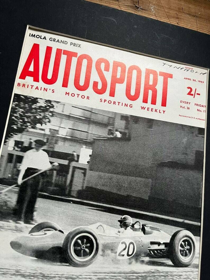 Vintage Autosport Print 1963 Lotus Brm Josef Siffert Pau Grand Prix photo furniture