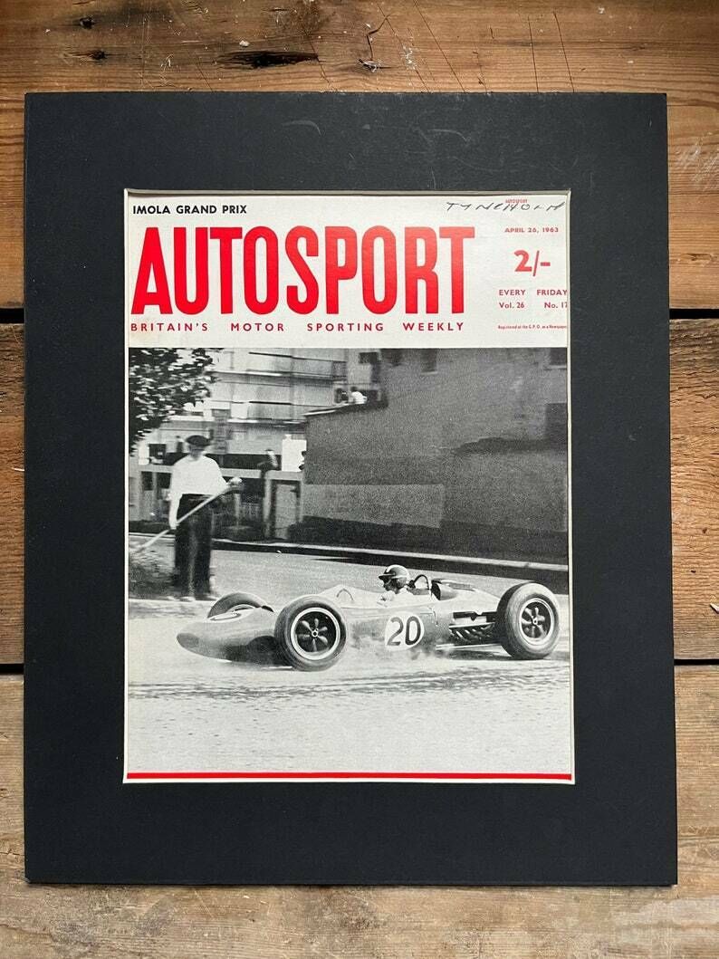 Vintage Autosport Print 1963 Lotus Brm Josef Siffert Pau Grand Prix photo for sale