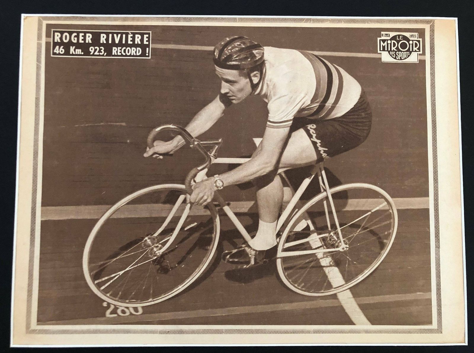 Original Roger Rivière St Raphael Pista Cycling Print 1957