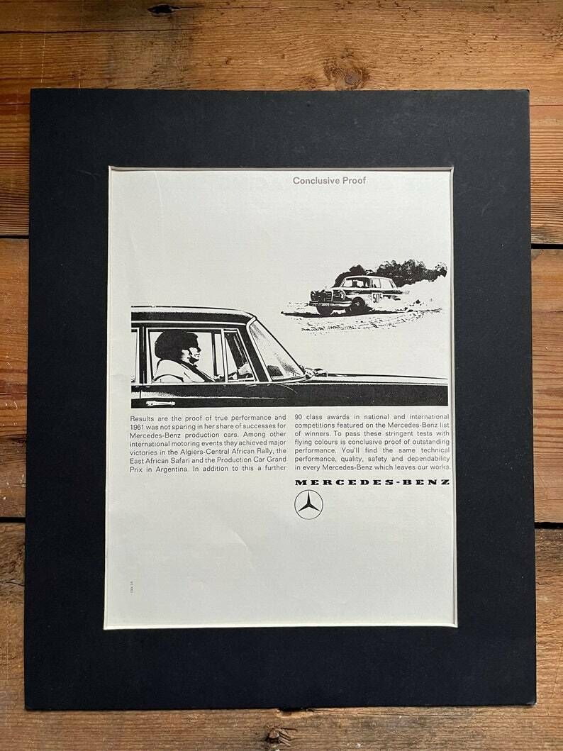 Vintage Mercedes W110 Advertising Print 1961