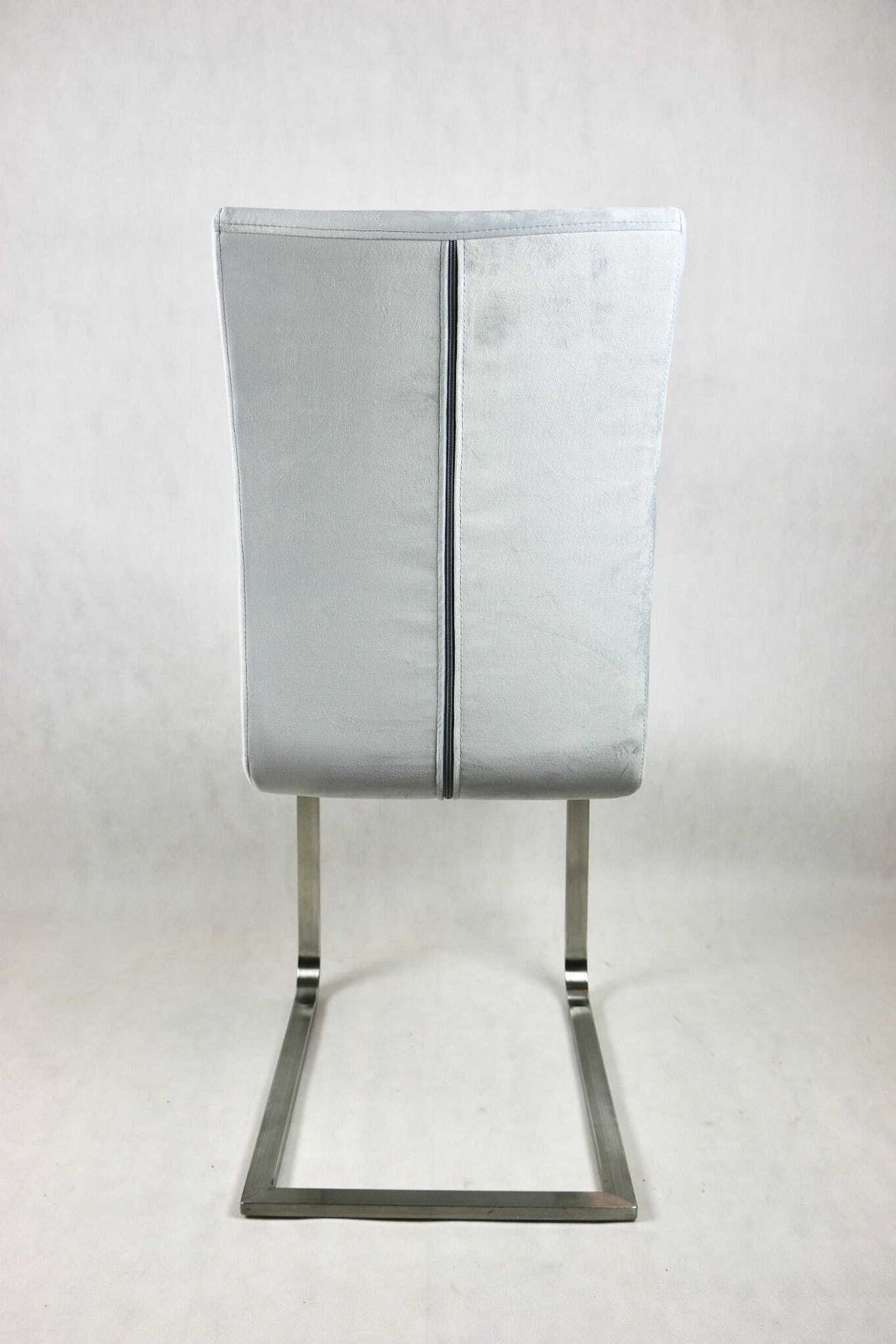 Set Of 4 Chairs On Metal Legs   Gray Silver Velvet Velvet   4 Pieces photo buy