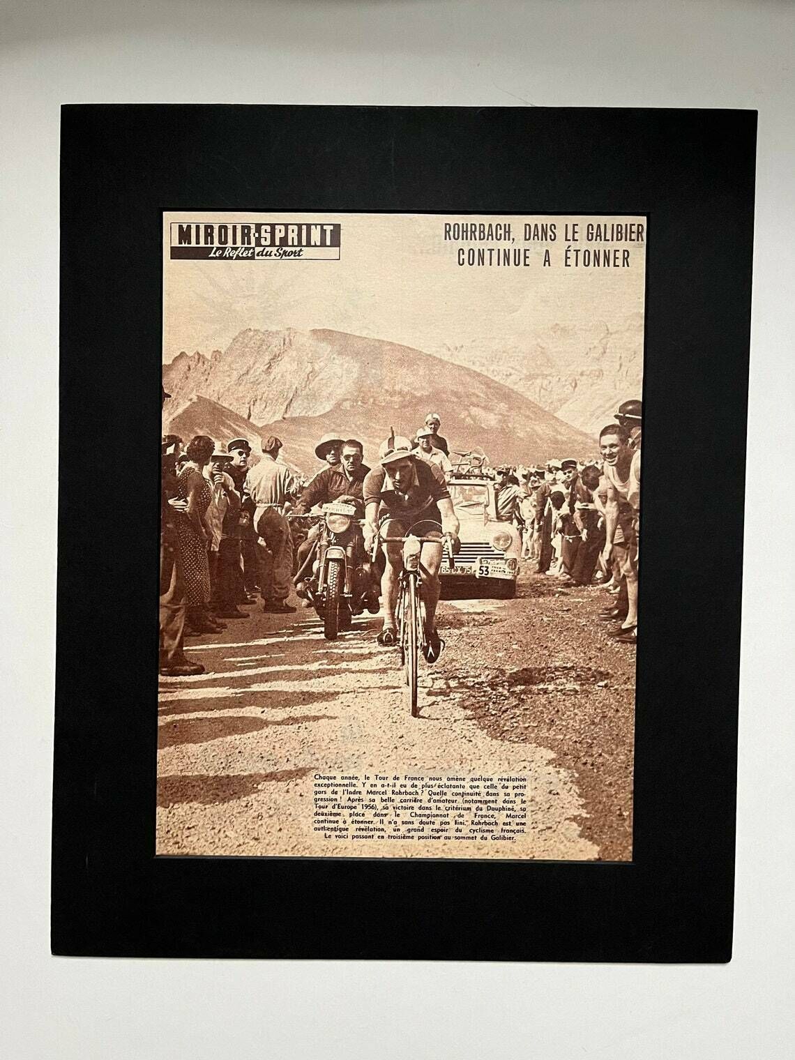 Vintage Tour De France Galibier Cycling Print 1957 Marcel Rohrbach Col De Galibier