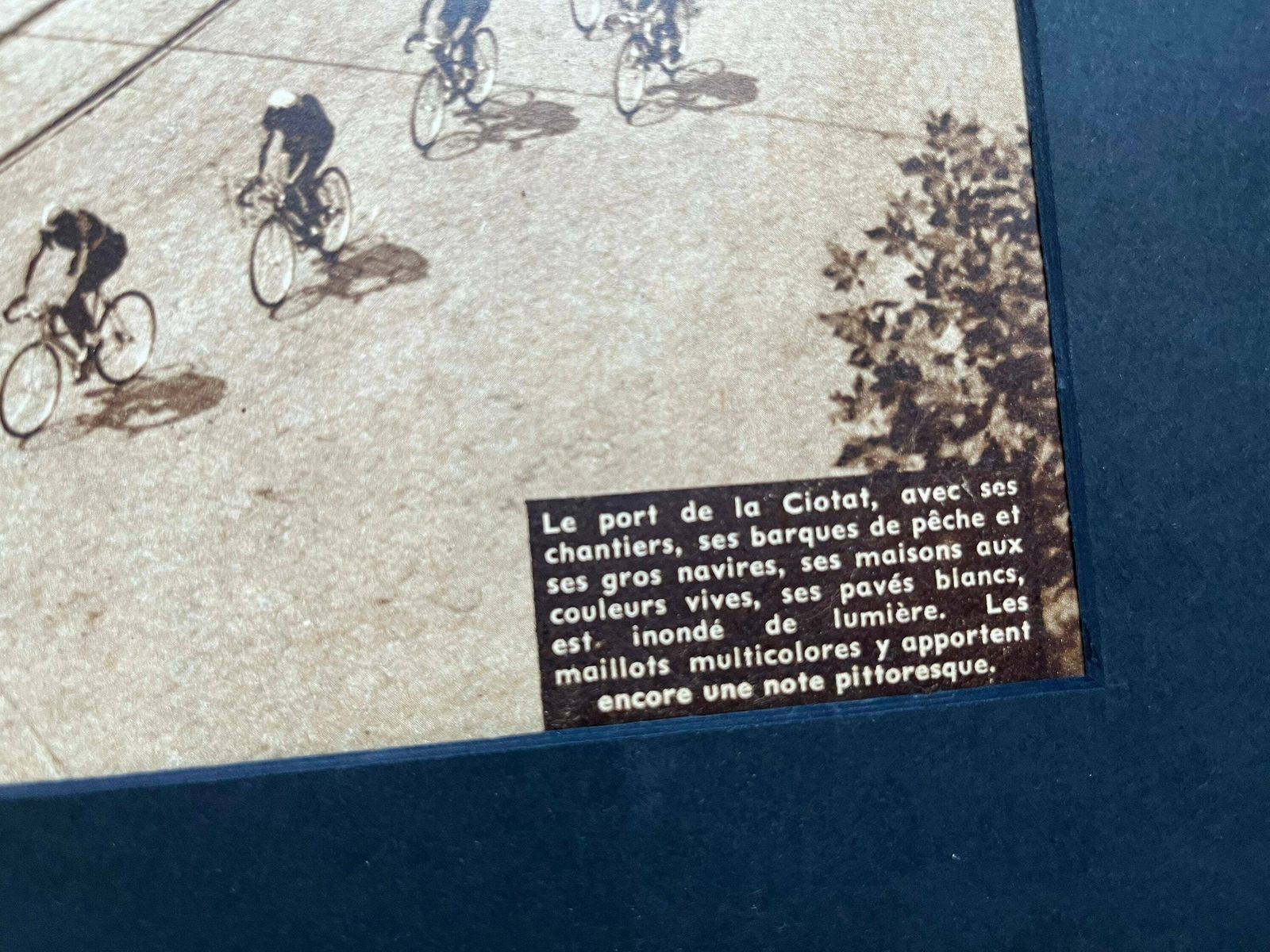 1953 Original Vintage Tour De France Cycling Print   Port De La Ciotat Provence photo Art