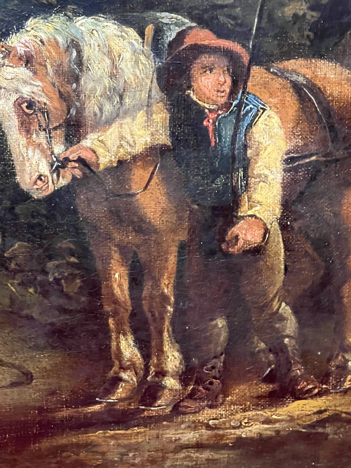 Fine Art 19th Century George Moreland (1763 1804) Titled 'The Day Begins' Oil Painting On Wood Panel photo buy