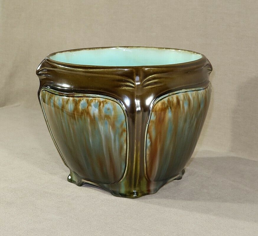 Art Nouveau Flowerpot, After H. Guimard, Faiencerie De Fives – 1900 photo for sale