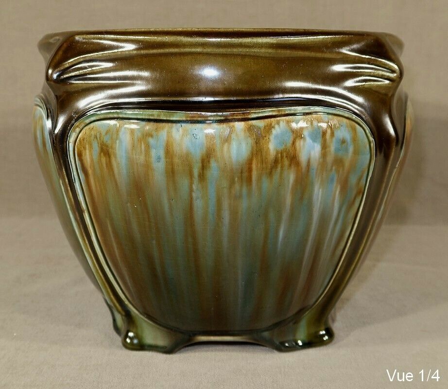 Art Nouveau Flowerpot, After H. Guimard, Faiencerie De Fives – 1900 photo Home Decor