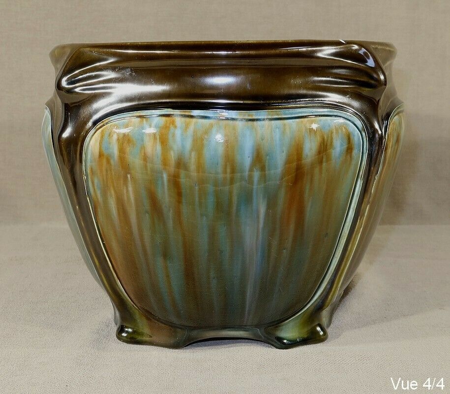 Art Nouveau Flowerpot, After H. Guimard, Faiencerie De Fives – 1900 photo buy