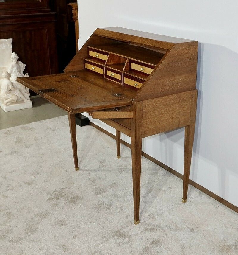Small Bureau De Pente In Oak, Directoire Style   2nd Part Of The 19th Century photo 3872.8