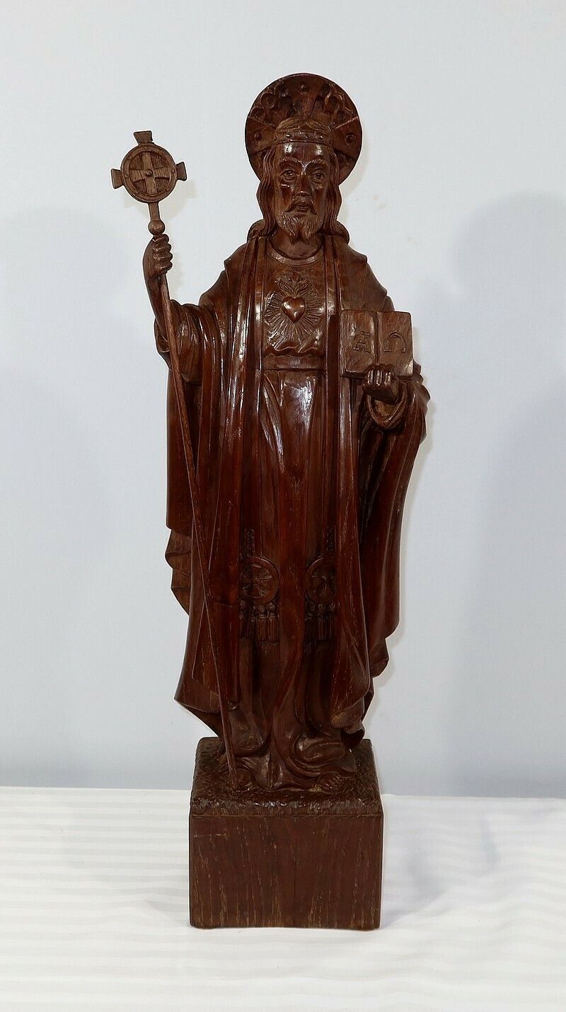 Important Statue Of Christ In Chestnut, Late 19th Century