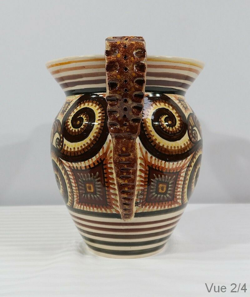 Earthenware Vase Signed P. Fouillen, Henriot Quimper – 1940 photo vinterior