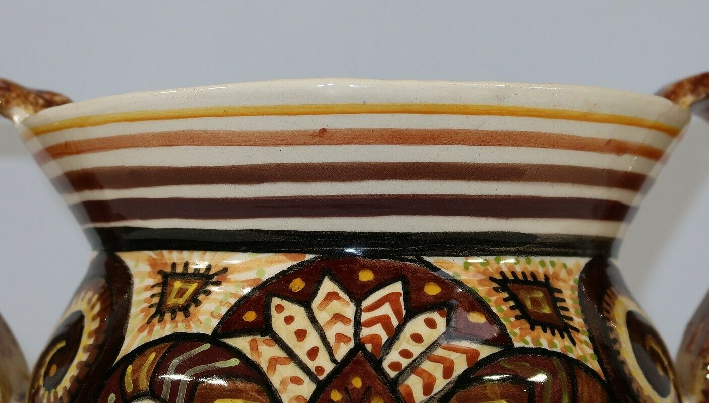 photo for sale Earthenware Vase Signed P. Fouillen, Henriot Quimper – 1940