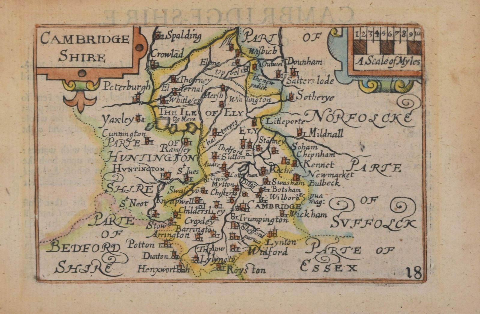 Pieter Van Den Keere (1571 – Circa 1646) After John Speed (1551 Or 1552 – 1629) Map Of Cambridgeshire (1627) photo furniture