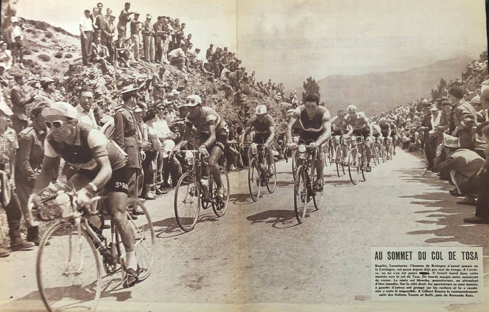 Original Alpine Vintage Cycling Print 1953 Col Du Tosa photo 66.0
