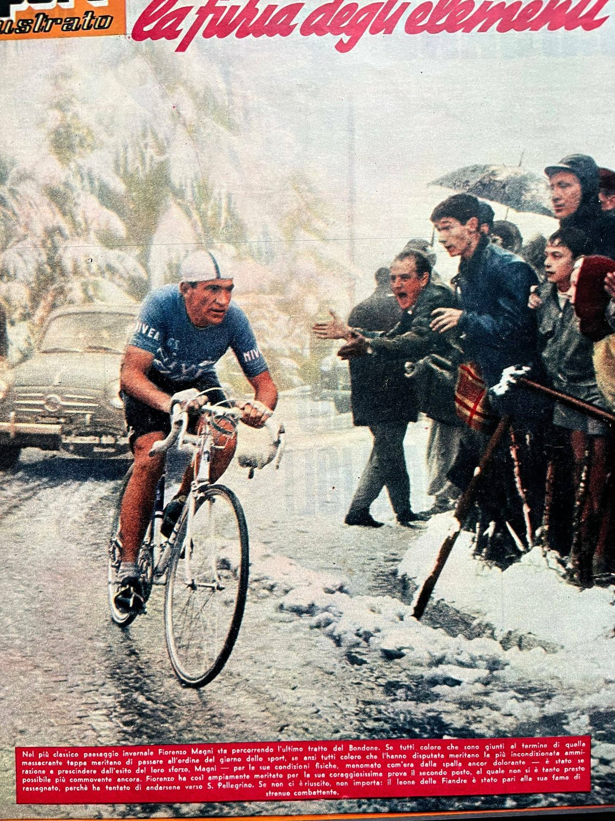 Vintage Cycling Print 1954 Fiorenzo Magni photo furniture