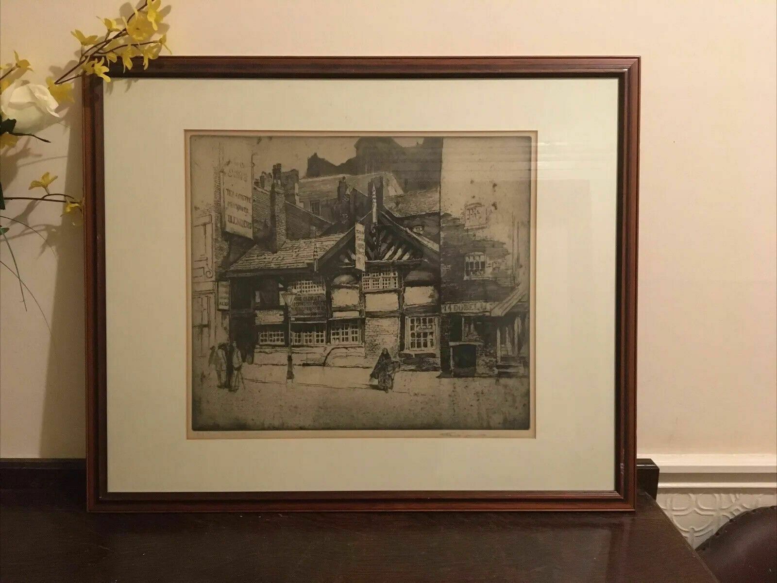 Frank Greenwood Seven Stars Pub Etching Manchester Framed Northern Art Signed photo buy