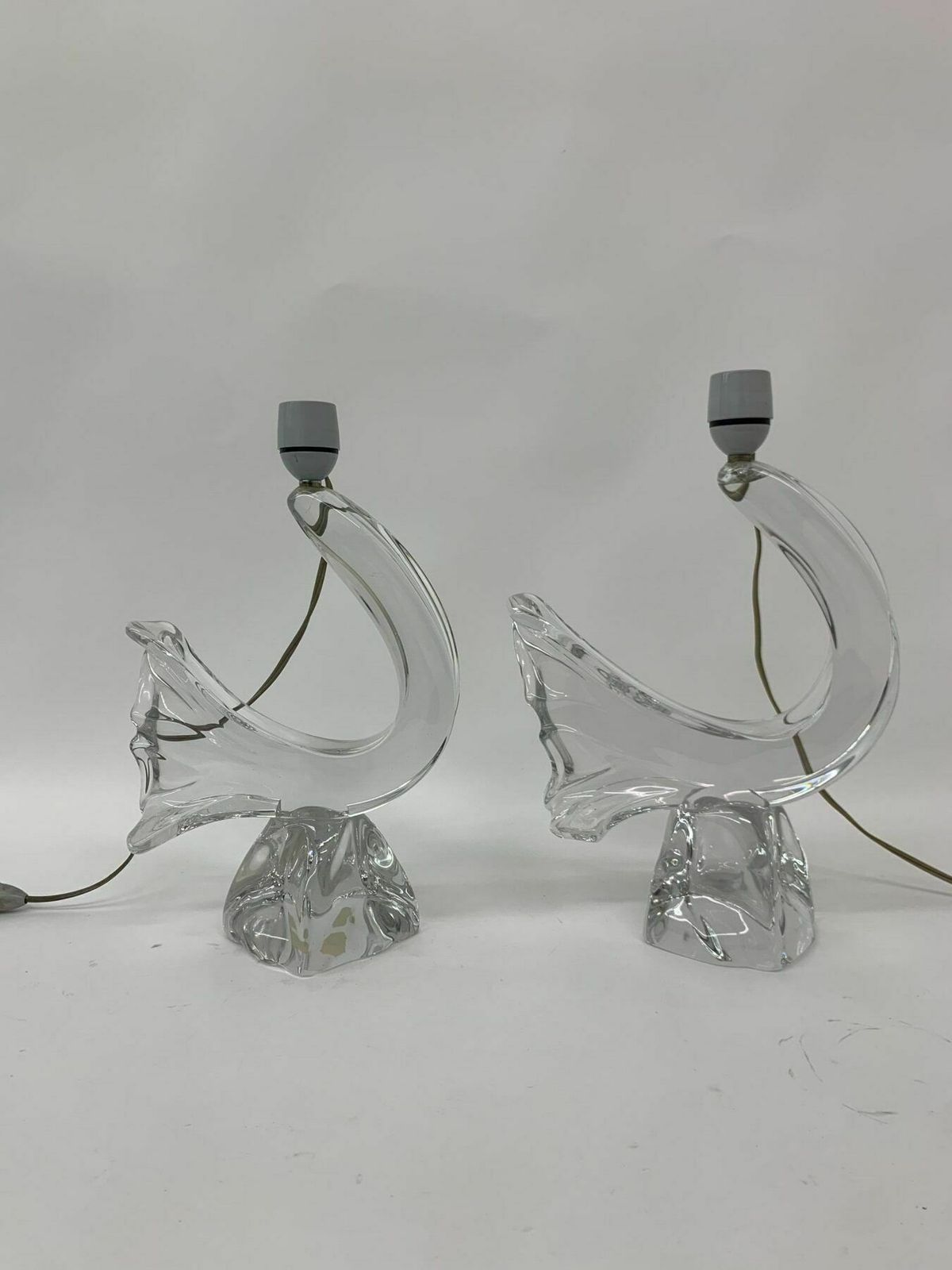 Set Of 2 Daum France Table Lamps Crystal , 1950’s photo furniture