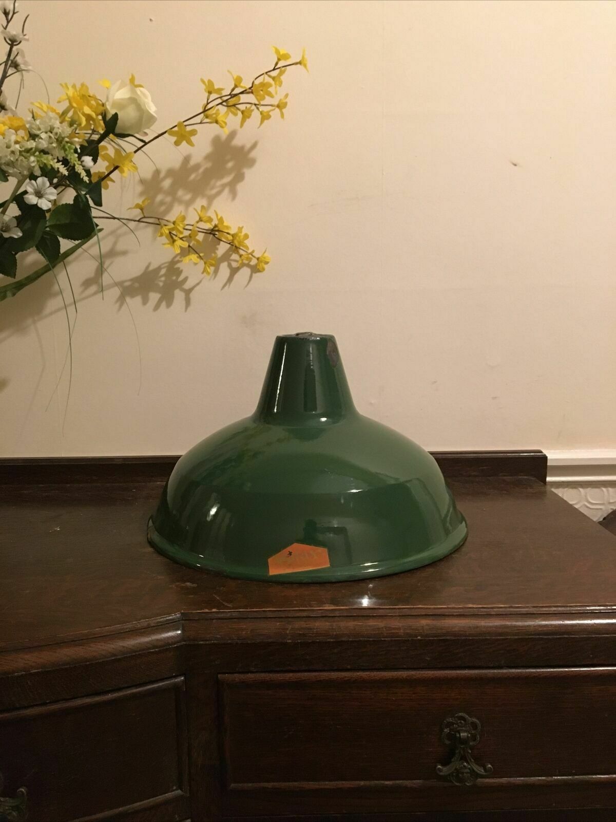 Wayfax Green Enamel Industrial 1940s Factory Shade British Railway Large photo furniture