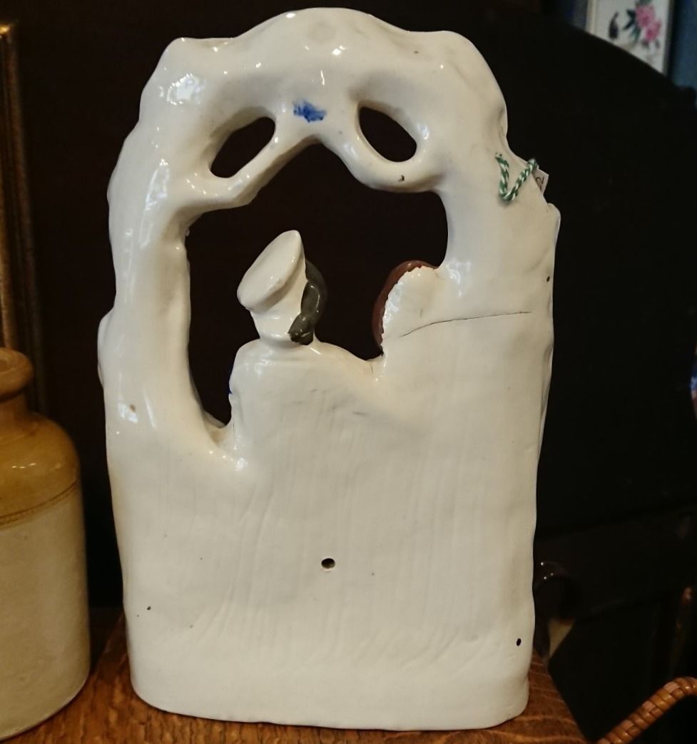 Staffordshire Flat Back Figurine Of A Couple Under A Bower Of Vines photo furniture