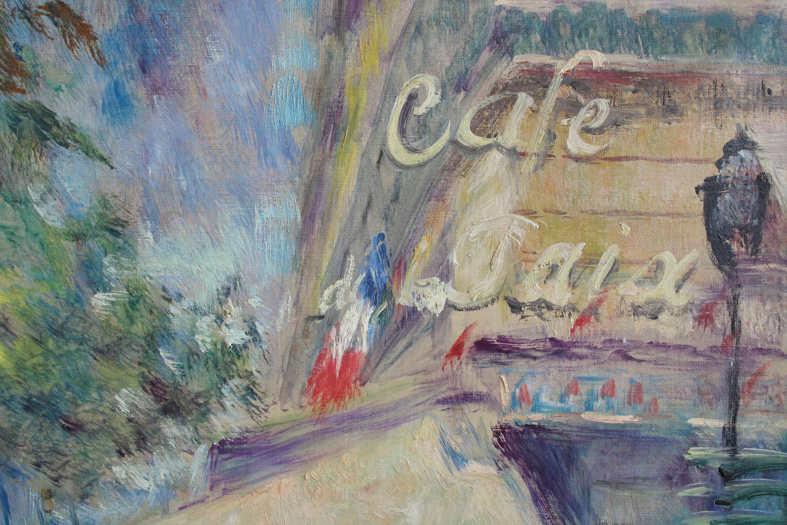 Lucien Adrion Paris, Cafe De La Paix. Oil On Canvas photo vinterior