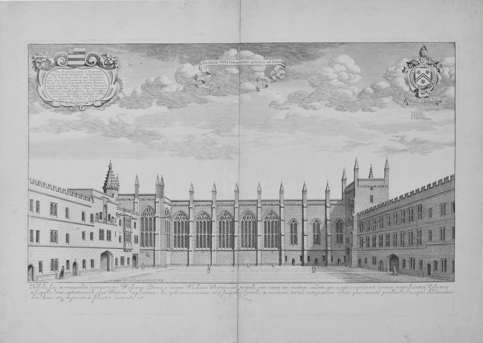 David Loggan (1634 – 1692) New College, Oxford (1705) photo Art