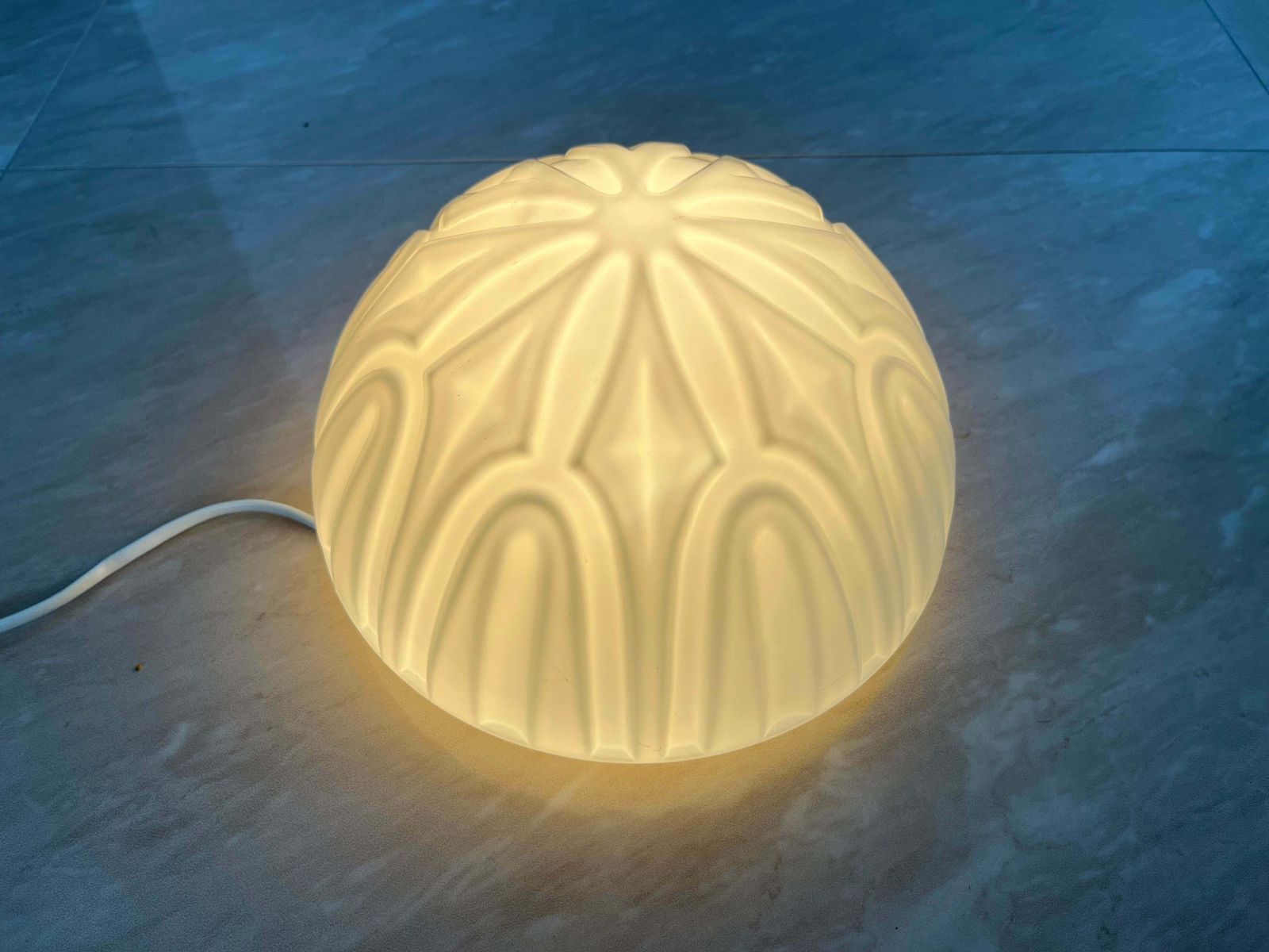 Pair Of Midcentury Design Glass Ceiling Lamps/Flush Mounts Or Wall Lamps   1970s photo Lighting