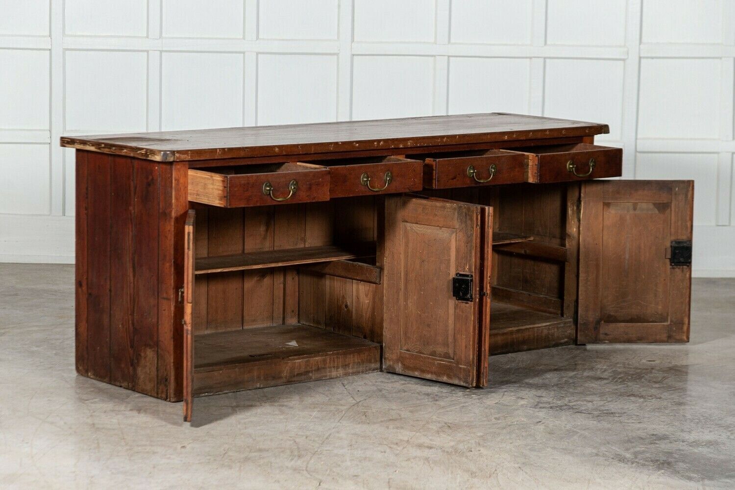 Large 19thc Provincial English Pine Dresser Base photo 5693.0
