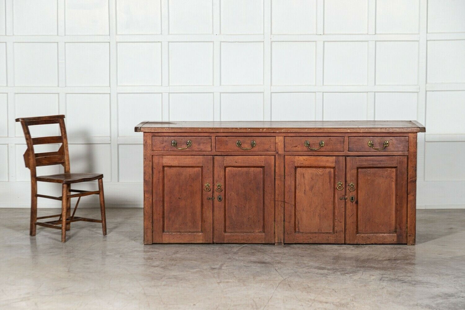 Furniture Large 19thc Provincial English Pine Dresser Base photo