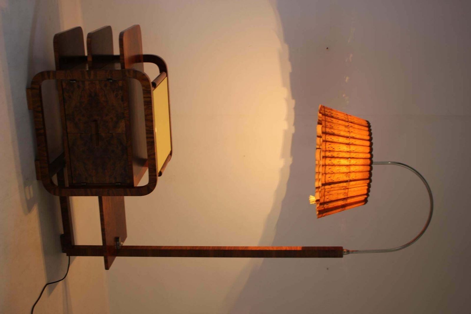 photo vinterior 1930s Restored Large Art Deco Floor Lamp,Czechoslovakia