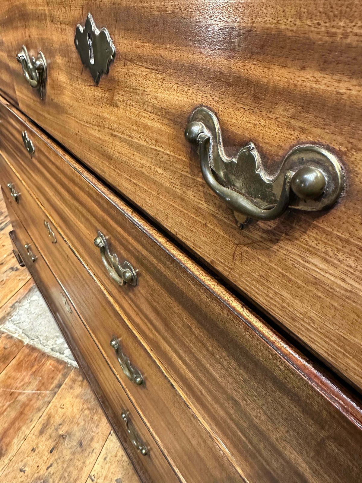 Rare Early Exceptional Antique Yorkshire Chippendale Georgian Cuban Mahogany Country House Chest Circa 1750 photo vinterior