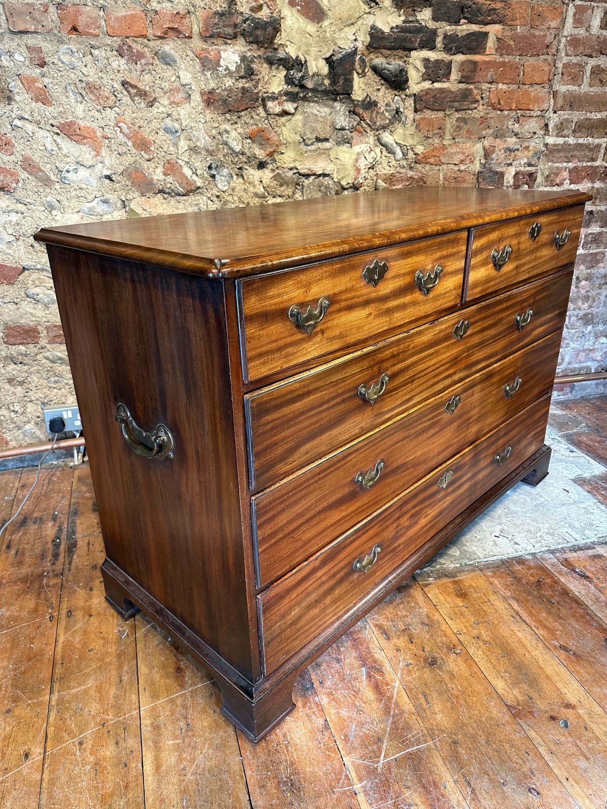 Furniture Rare Early Exceptional Antique Yorkshire Chippendale Georgian Cuban Mahogany Country House Chest Circa 1750 photo