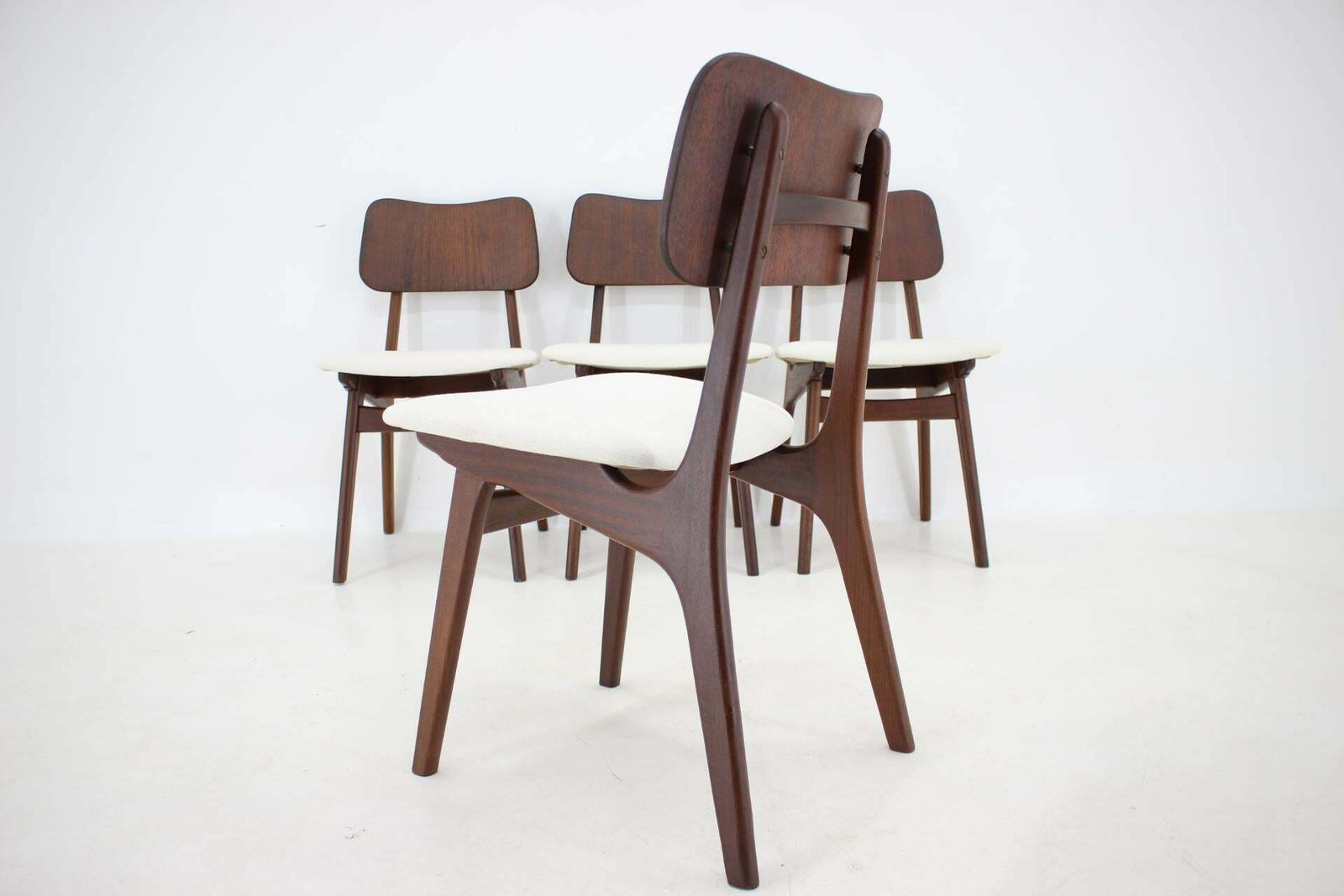 Furniture 1960s Ib Kofod Larsen Set Of 4 Teak Dining Chairs Model 74, Denmark photo