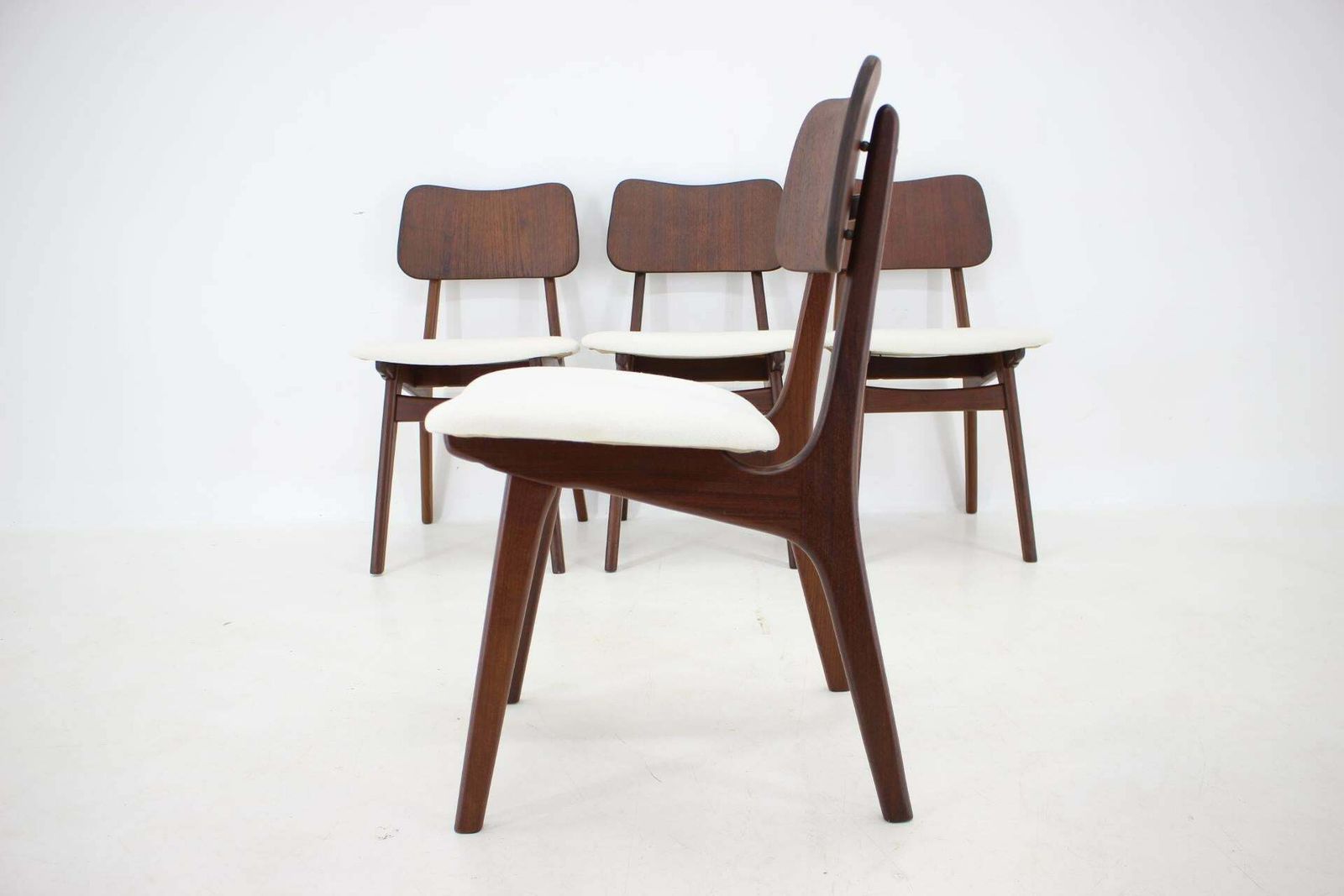 1453.0 1960s Ib Kofod Larsen Set Of 4 Teak Dining Chairs Model 74, Denmark photo