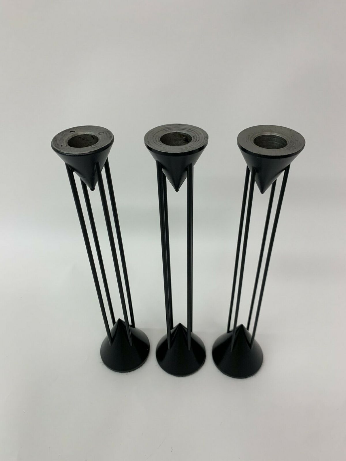 Set Of 3 Post Modern Memphis Candle Sticks By Markus Borgens , 1980’s photo for sale