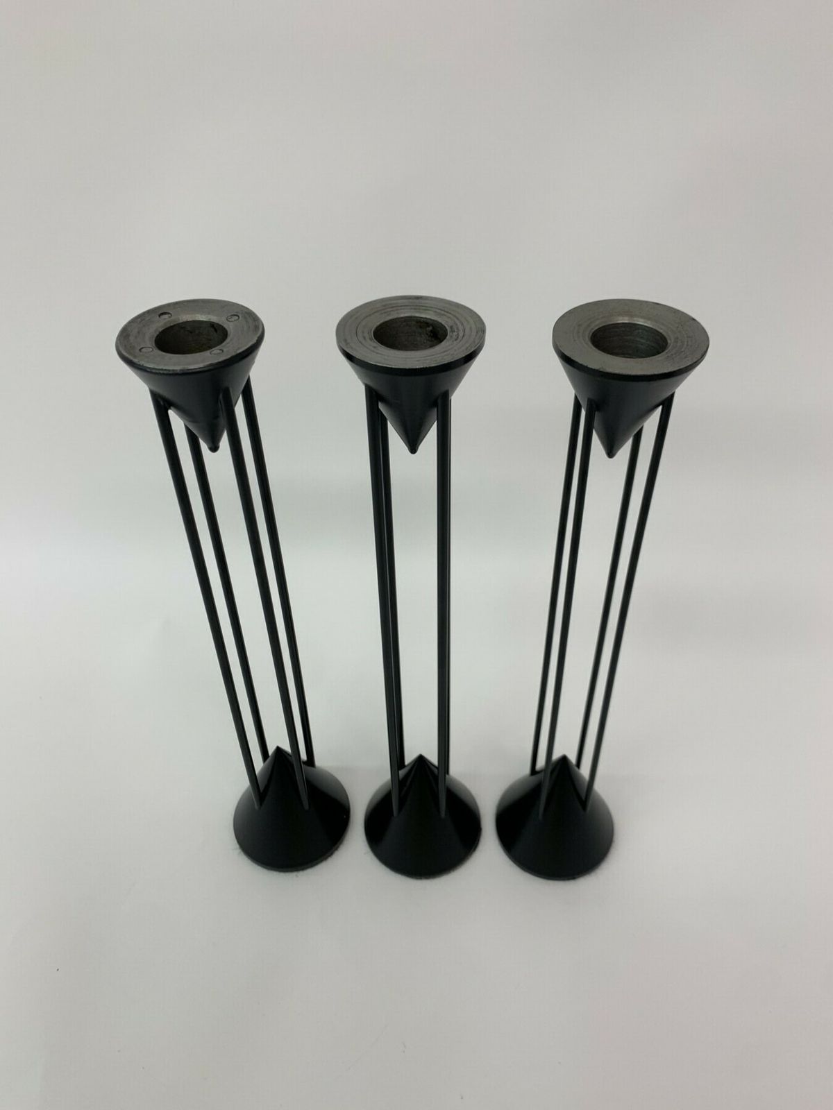 Set Of 3 Post Modern Memphis Candle Sticks By Markus Borgens , 1980’s photo 302.56