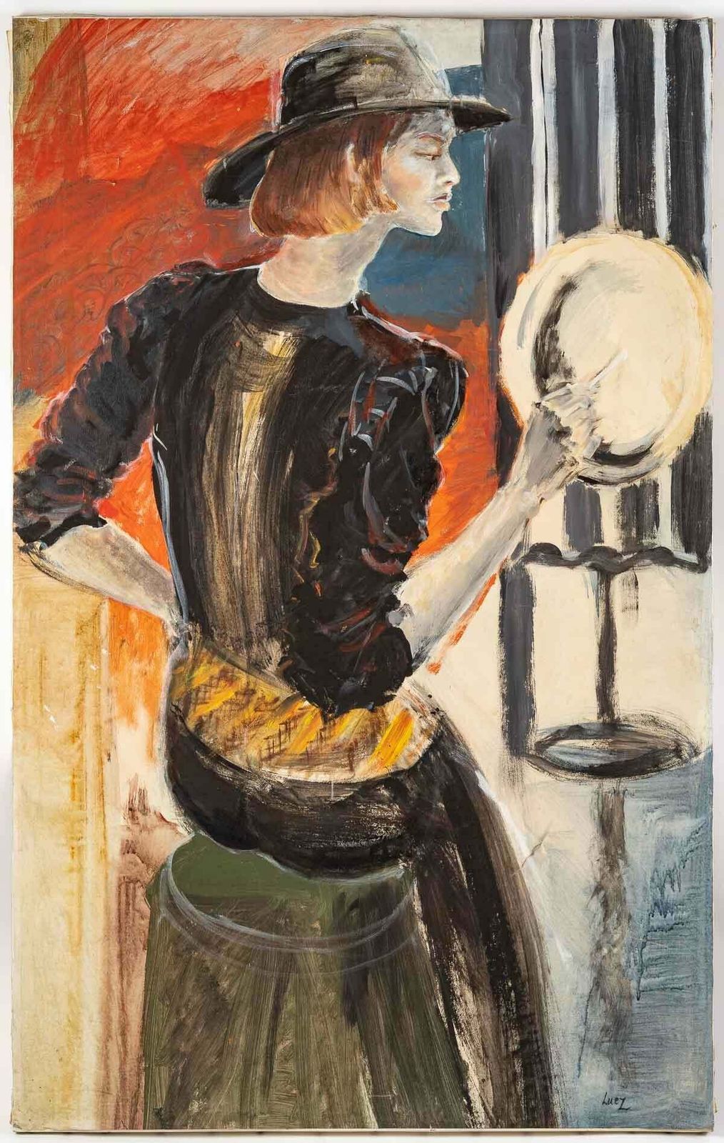 Painting "The Lady With A Hat", 20th Century photo 3243.84