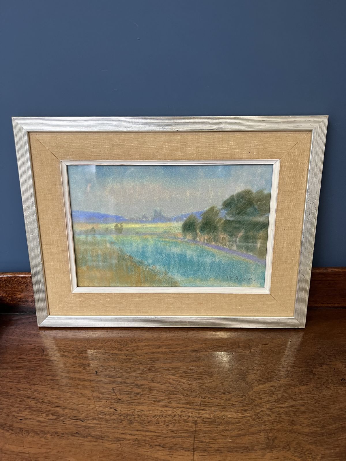 295.0 A Pair Of Mid Century Swedish Framed Pastel Landscapes By Ragnar Falk photo