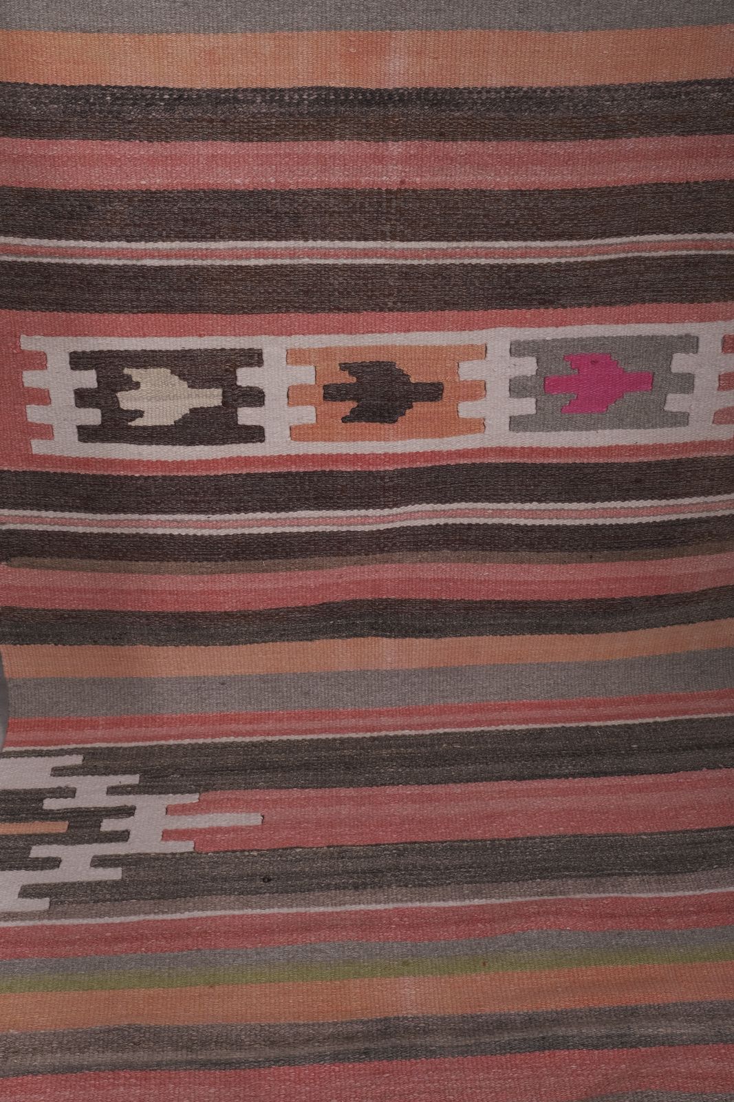 Striped Turkish Kilim Rug Runner 2'9'' X 11'6'' photo vintage