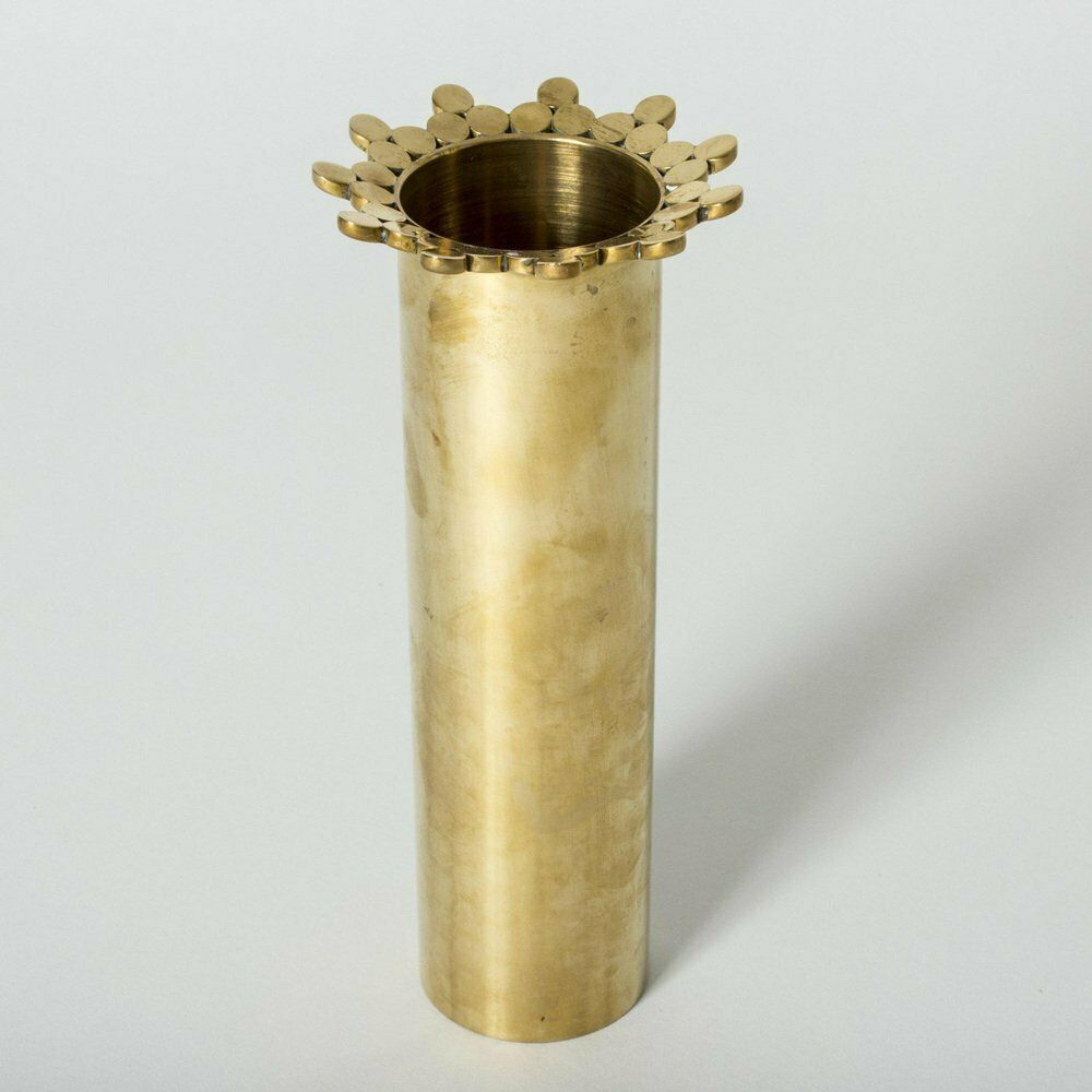 Brass Vase By Pierre Forssell, 1970s