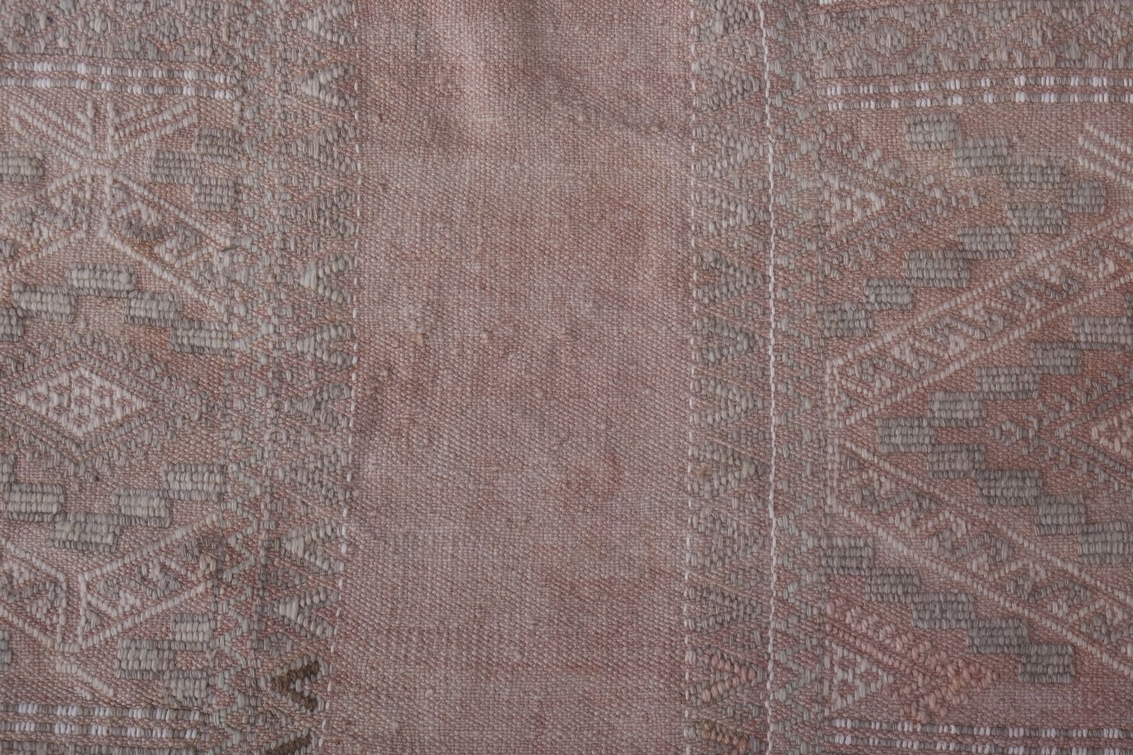 Vintage Faded Pink Turkish Kilim Rug 1'7'' X 15'9'' photo Textiles