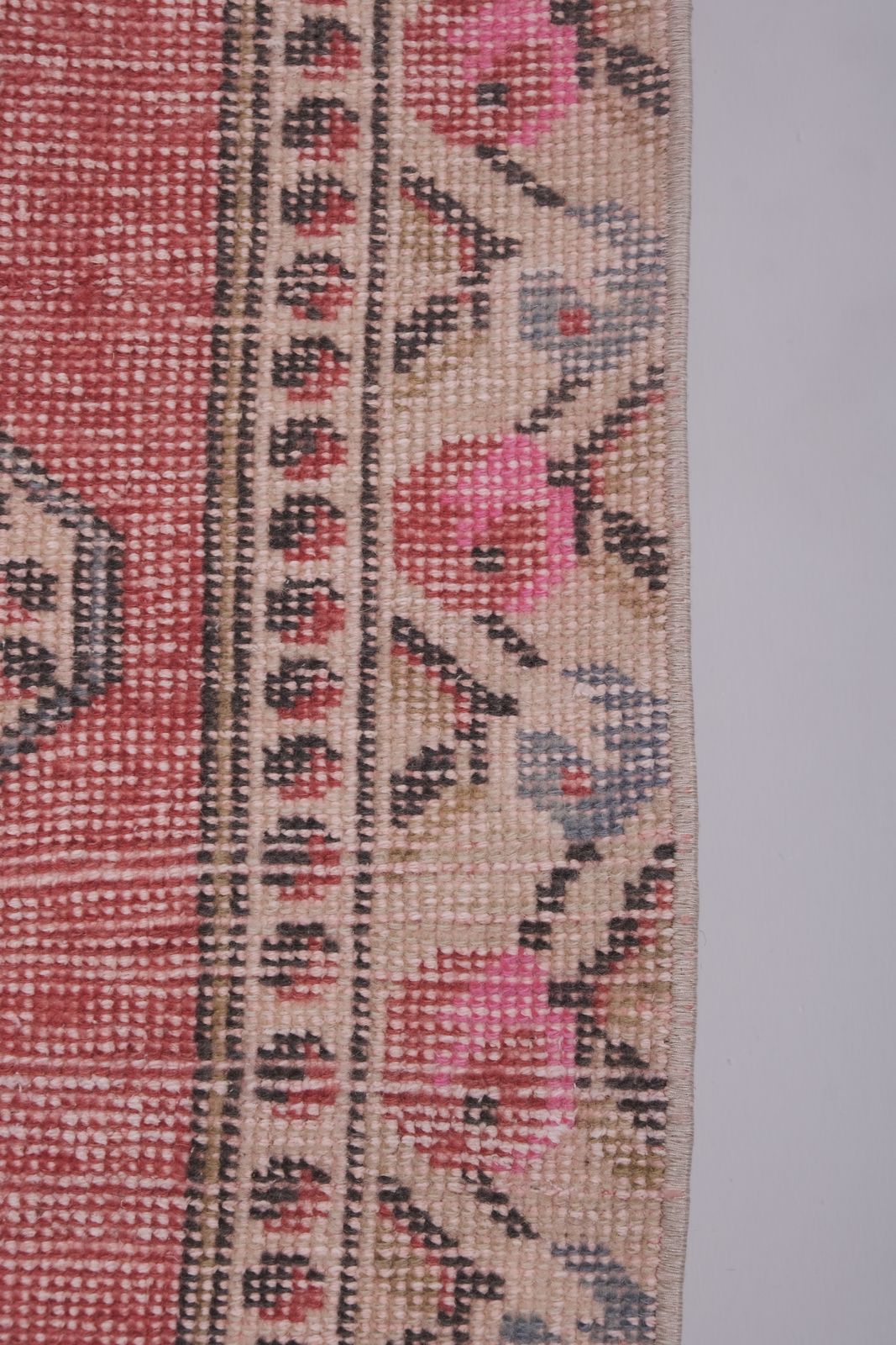 1970s Handmade Turkish Oushak Wool Rug 4'4'' X 7'1'' photo vinterior