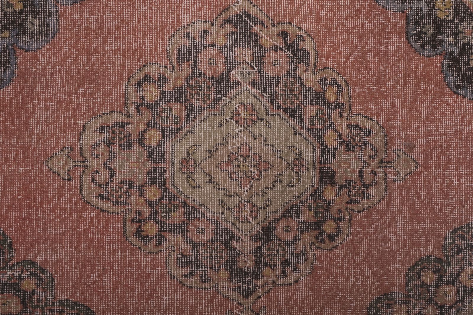 Textiles 1970s Turkish Oushak Hand Knotted Runner Rug photo
