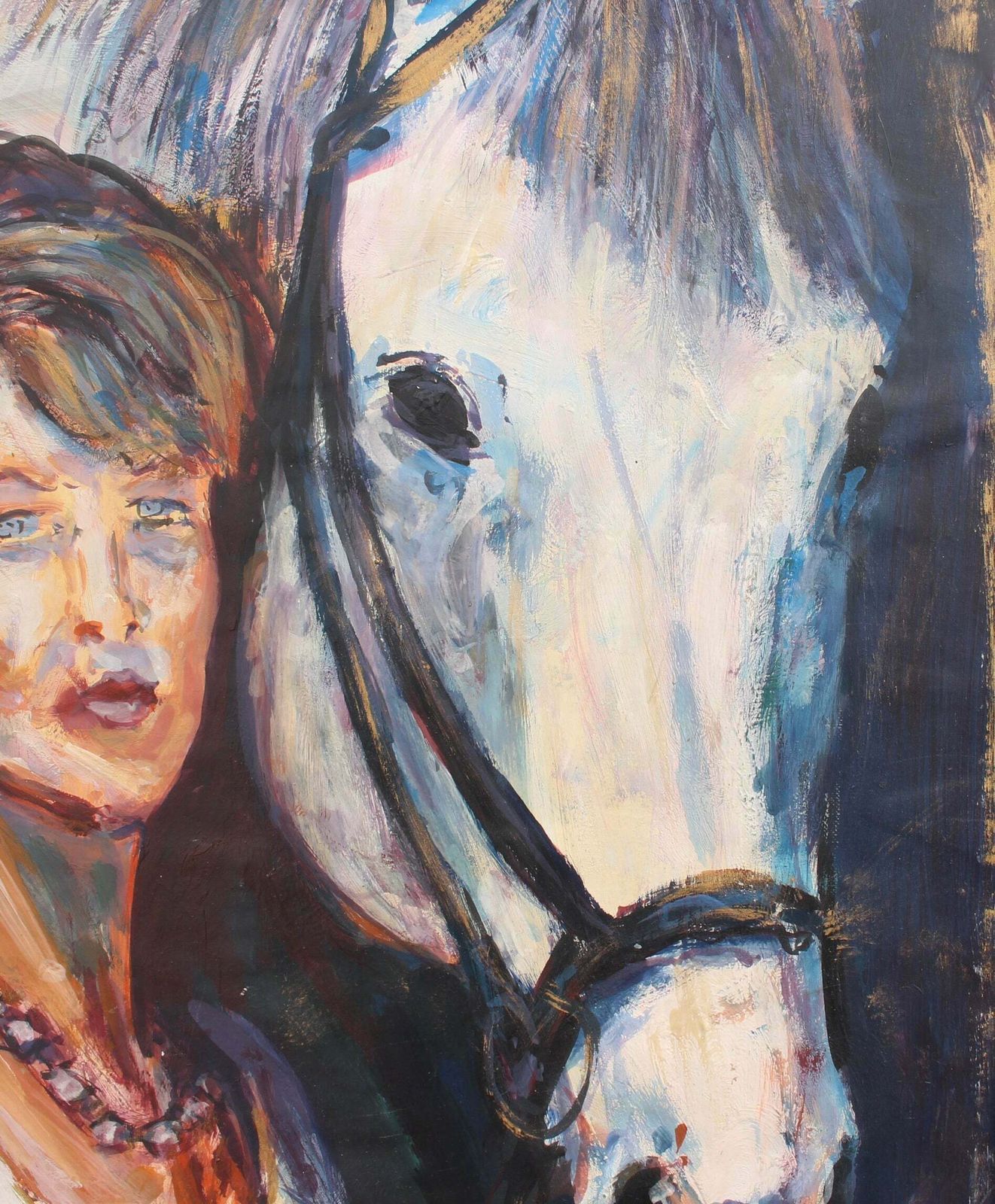 'Portrait Of A Woman And Her Horse', French School (1988) photo vinterior