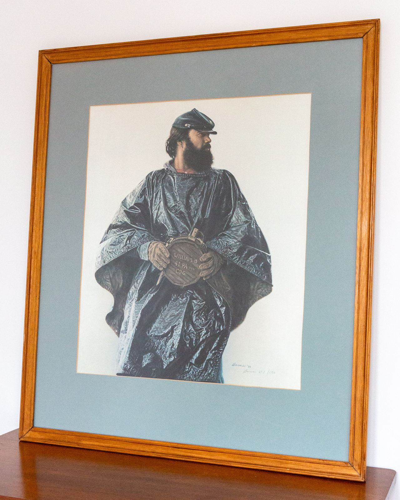 595.0 Signed Limited Edition James Bama Painting The Volunteer 1988 American Civil War Military Print Framed Glazed Photorealism Militaria photo