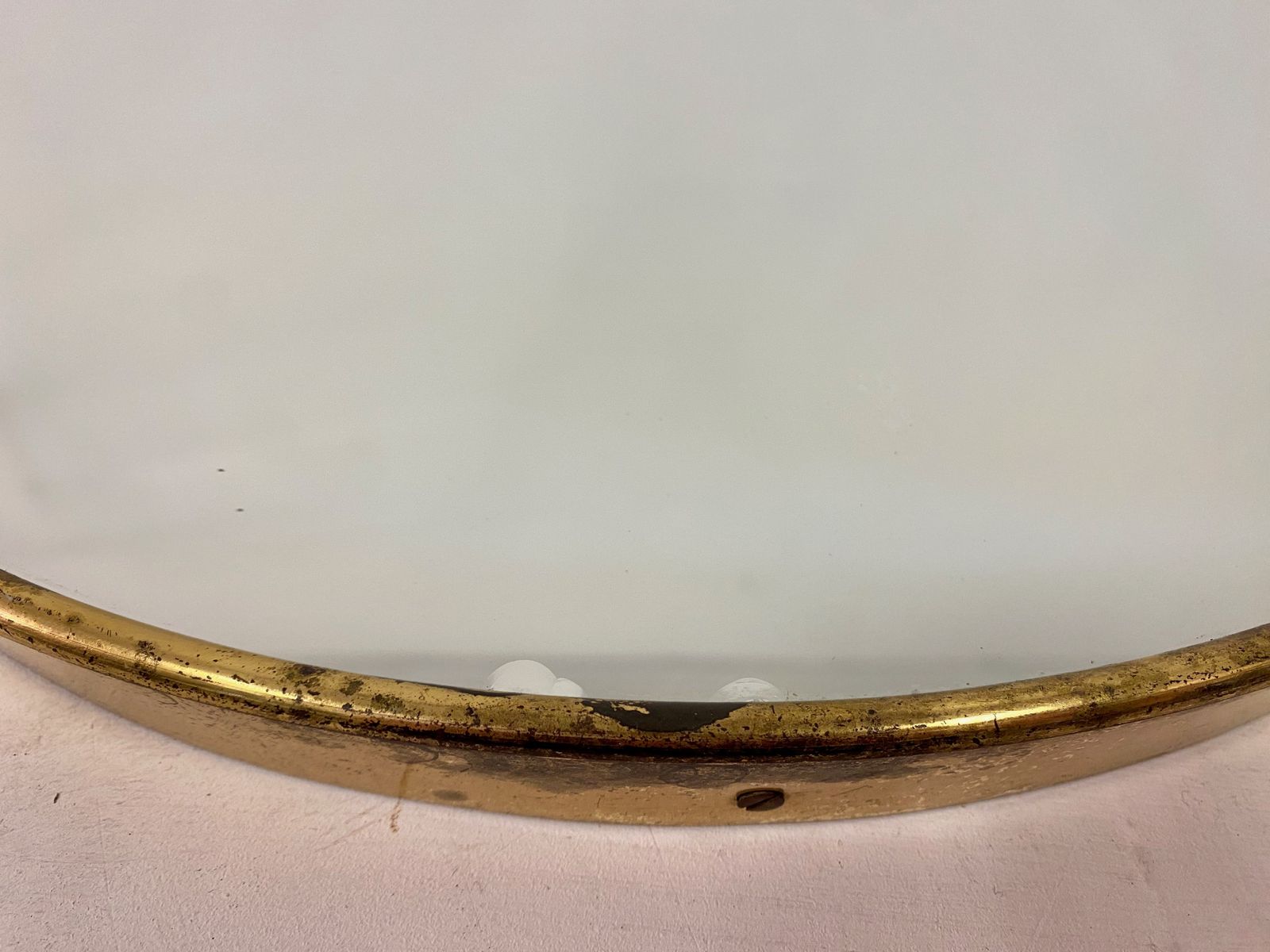 1950s Italian Brass Shield Shaped Mirror photo buy