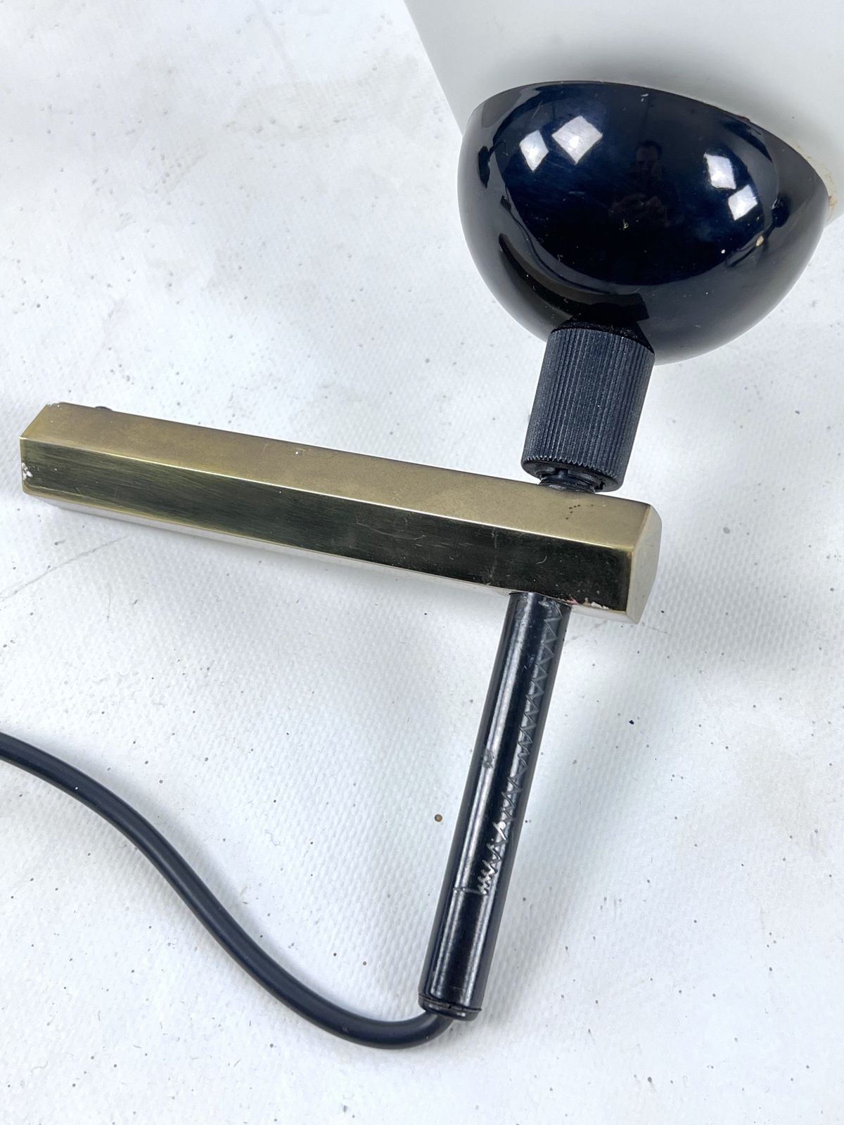 photo for sale Rare Set Of Four Italian Modern Brass And Murano Glass Wall Lamps By Quattrifolio. 1970s