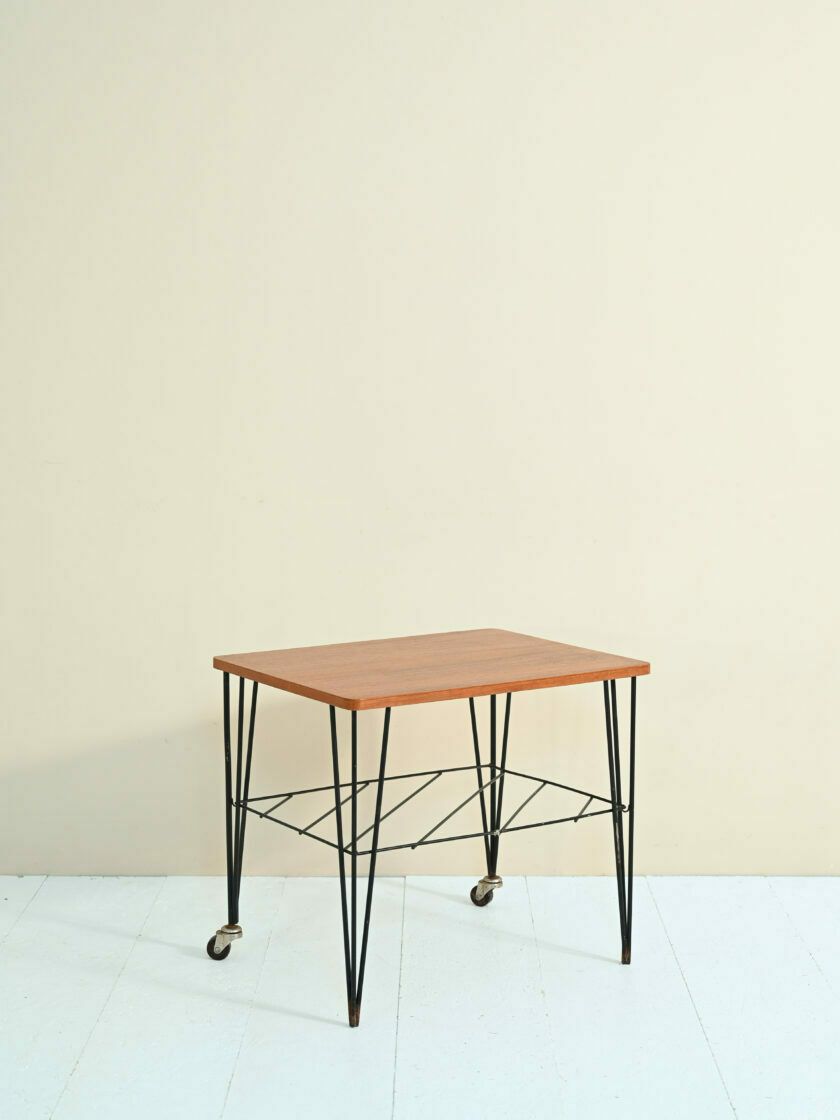 Vintage Scandinavian Side Table With Metal Structure photo Furniture