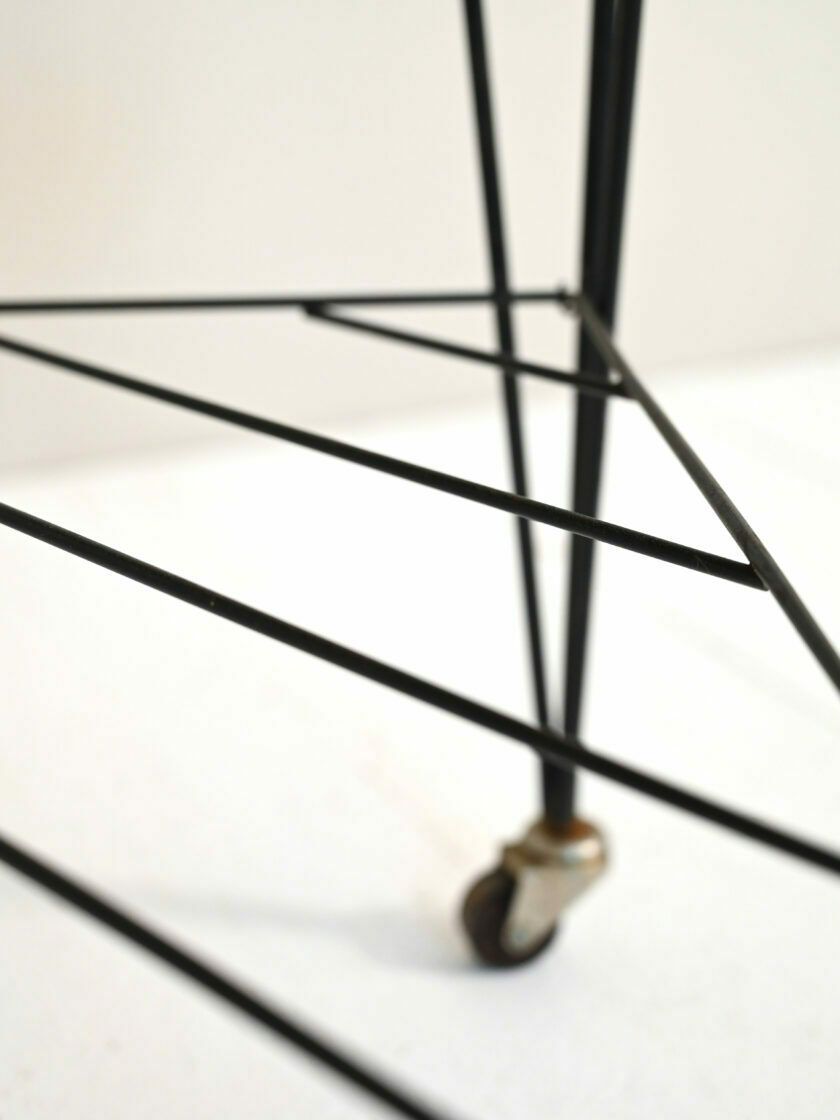 Vintage Scandinavian Side Table With Metal Structure photo vinterior