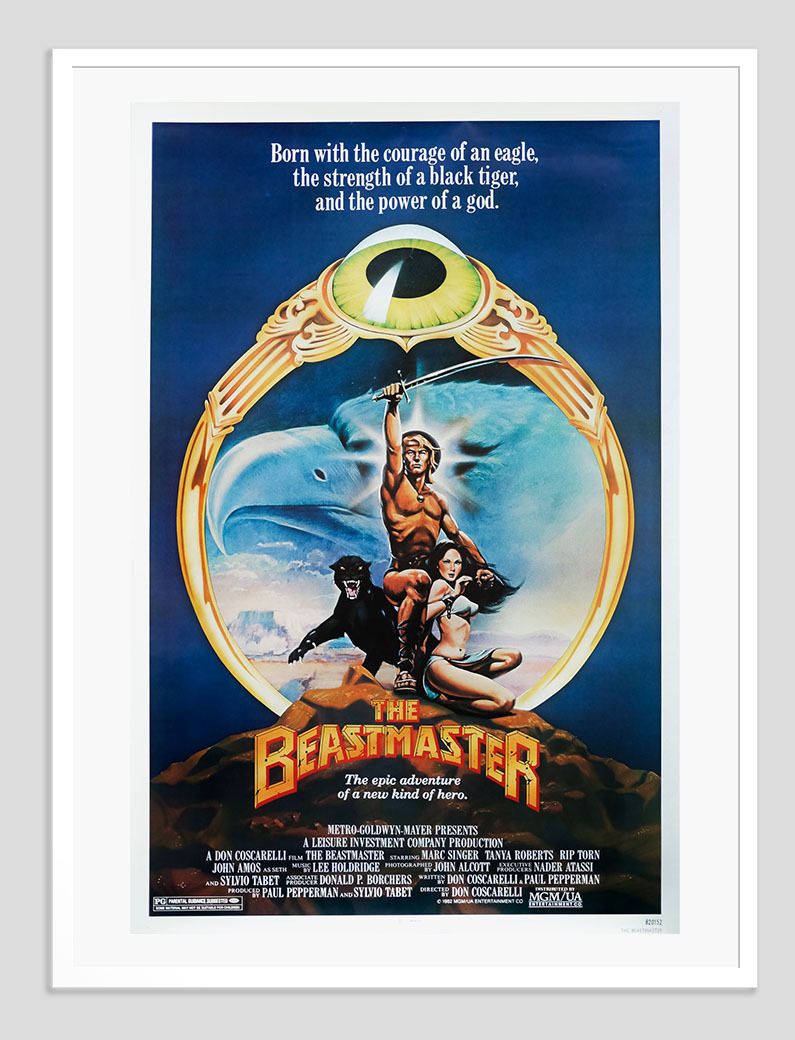 The Beastmaster Original Vintage Poster Framed In White