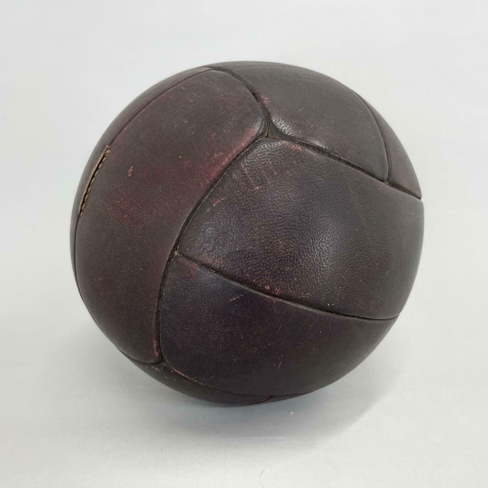 Vintage Mahagony Leather Medicine Ball, 1930's photo furniture